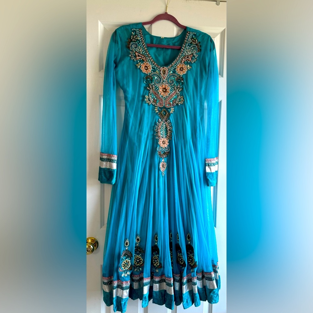Pakistani Indian long dress pishwaash with duppatta and pajama
